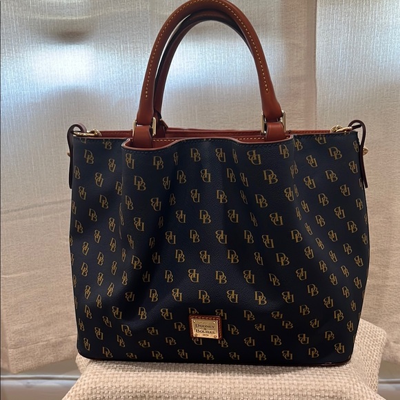 Dooney & Bourke Navy Brenna in coated canvas